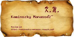 Kaminszky Manassé névjegykártya